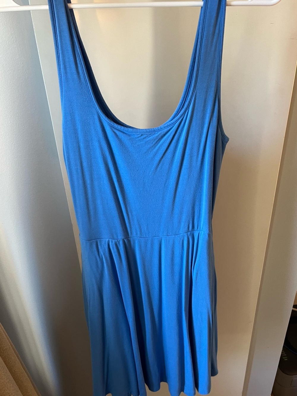 Aritzia Sunday Best Scoop Neck Blue Skater Dress